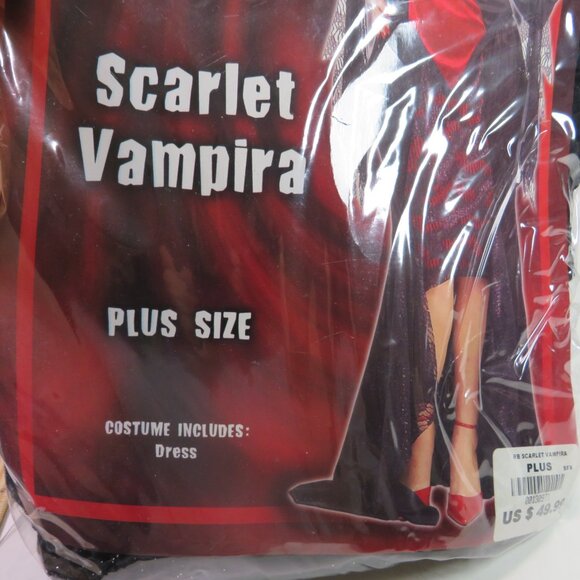 Scarlet vampire adult full figure costume (2)piece top and skirt ladies size - Picture 14 of 15